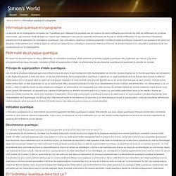 Informatique quantique et cryptographie « Simon's World