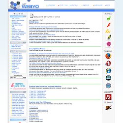 Actualité s curit et virus informatique - Webmaster, tutoriaux et ressources Dreamweaver, Flash, Photoshop, CSS, Javascript