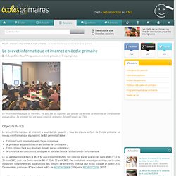 Le brevet informatique et internet en école primaire - EcolesPrimaires.fr