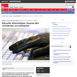 Sécurité informatique: hausse des «incidents» en entreprise