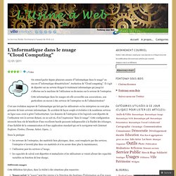 L’informatique dans le nuage “Cloud Computing” «