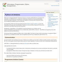 Python et Arduino [Informatique, Programmation, Python, Enseignement...]
