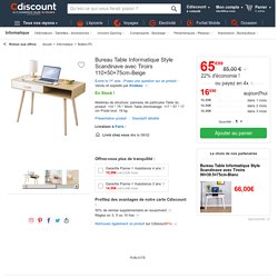 Bureau Table Informatique Style Scandinave avec Tiroirs 110×50×75cm-Beige - Prix pas cher