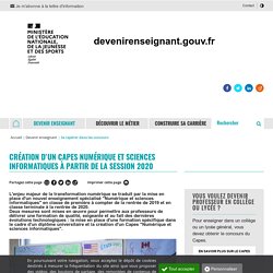 Création d'un Capes Numérique et sciences informatiques - Devenir enseignant