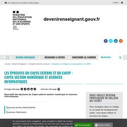 Description des épreuves Capes NSI - Devenir enseignant