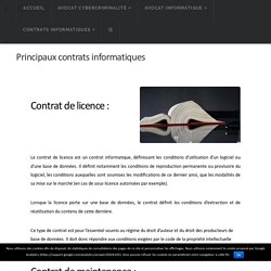 Principaux contrats informatiques