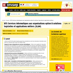BTS Services informatiques aux organisations option B solutions logicielles et applications métiers
