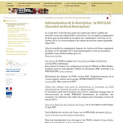 Informatisation de la description : la DTD EAD (Encoded Archival Description)