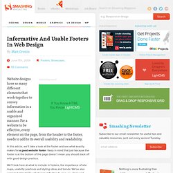 Informative And Usable Footers In Web Design