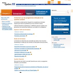 Programmes d'études et le système scolaire(Emploi-Québec)