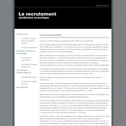 Infos recrutement : lois sur le recrutement