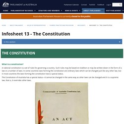 Infosheet 13 - The Constitution