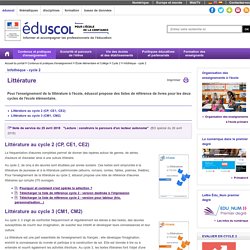 Infothèque - cycle 2 - Littérature