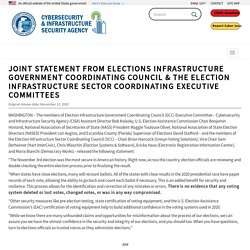Joint Statement from Elections Infrastructure Government Coordinating Council & the Election Infrastructure Sector Coordinating Executive Committees