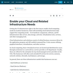 Enable your Cloud and Related Infrastructure Needs