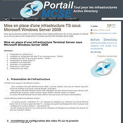 Mise en place d'une infrastructure TS sous Microsoft Windows Server 2008 - [Portail MCSE]