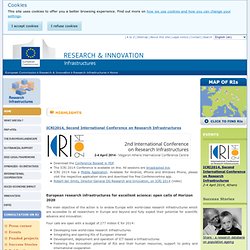 This page is the home page of the RI website - Research Infrastructures - Research