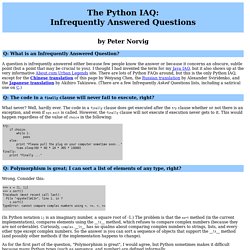 Python IAQ: Infrequently Answered Questions