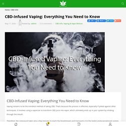 CBD-Infused Vaping: Everything You Need to Know