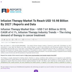 Infusion Therapy Market To Reach USD 10.98 Billion By 2027