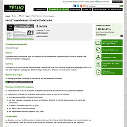 TÉLUQ - Cours / TED 6313 - Projet d'ingénierie technopédagogique