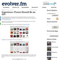 Ingenious: iTunes Should Be an API