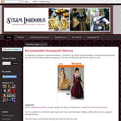Steam Ingenious: Recommended Steampunk Patterns