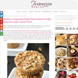 Healthy 4-Ingredient Maple Peanut Butter Fudge (naturally vegan, gluten-free) - Texanerin Baking