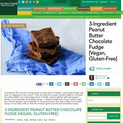 3-Ingredient Peanut Butter Chocolate Fudge [Vegan, Gluten-Free]