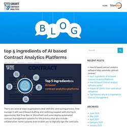 top 5 ingredients of AI based Contract Analytics Platforms