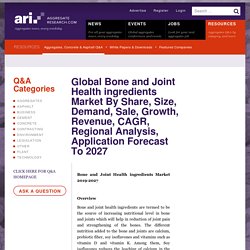 Global Bone and Joint Health ingredients Market By Share, Size, Demand, Sale, Growth, Revenue, CAGR, Regional Analysis, Application Forecast To 2027