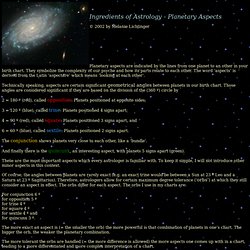 Ingredients of Astrology - Planetary Aspects