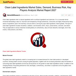 Clean Label Ingredients Market Sales, Demand, Business Risk, Key Players Analysis Market Report 2027