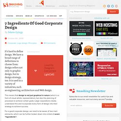 7 Ingredients Of Good Corporate Design