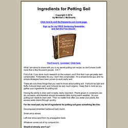 Ingredients for Potting Soil