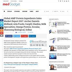 Global AMP Protein Ingredients Sales Market Report 2017: Archer Daniels Midland, Arla Foods, Cargill, Glanbia, Milk Specialties, Omega Protein, Scoular, Shansong Biological, Solbar