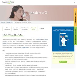 Inhaler Tips - Inhaler Do's And Don'ts Tips