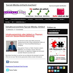 Inhaltsverzeichnis Social-Media-Artikel