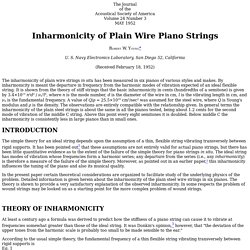 Inharmonicity of Plain Wire Piano Strings