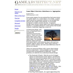 Game Object Structure: Inheritance vs. Aggregation