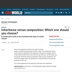 Inheritance versus composition: Which one should you choose?