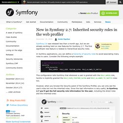 New in Symfony 2.7: Inherited security roles in the web profiler