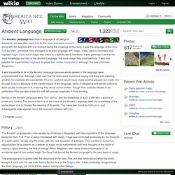 Ancient Language - Inheriwiki - Inheritance, Eragon, Eldest, Brisingr