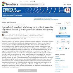 Age-related trends of inhibitory control in Stroop-like big–small task in 3 to 12-year-old children and young adults