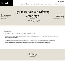 Lykke Initial Coin Offering Campaign - what.digital - The Digital Growth Agency of Zurich