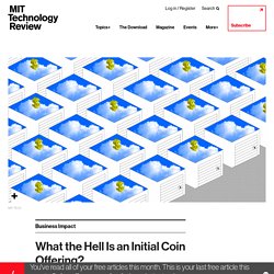 What the Hell Is an Initial Coin Offering? - MIT Technology Review