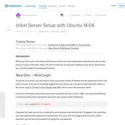 Initial Server Setup with Ubuntu 14.04