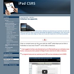 Initialiser les appareils - iPad CSRS