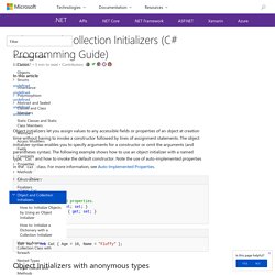 Object and Collection Initializers (C# Programming Guide)