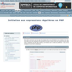 Initiation aux expressions régulières en PHP